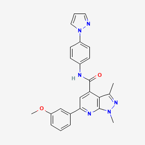 6-(3-methoxyphenyl)-1,3-dimethyl-N-[4-(1H-pyrazol-1-yl)phenyl]-1H-pyrazolo[3,4-b]pyridine-4-carboxamide