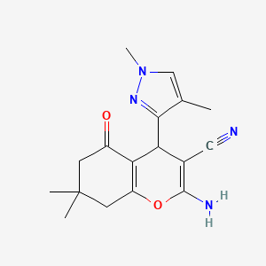 2-Amino-4-(1,4-dimethyl-1H-pyrazol-3-yl)-7,7-dimethyl-5-oxo-5,6,7,8-tetrahydro-4H-chromene-3-carbonitrile