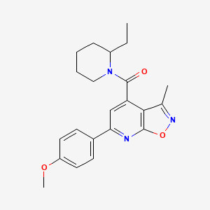 molecular formula C22H25N3O3 B10918122 (2-Ethylpiperidin-1-yl)[6-(4-methoxyphenyl)-3-methyl[1,2]oxazolo[5,4-b]pyridin-4-yl]methanone 