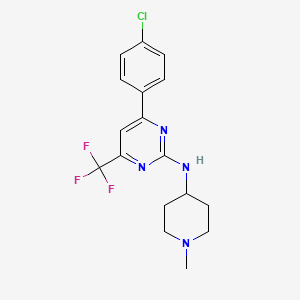 4-(4-chlorophenyl)-N-(1-methylpiperidin-4-yl)-6-(trifluoromethyl)pyrimidin-2-amine