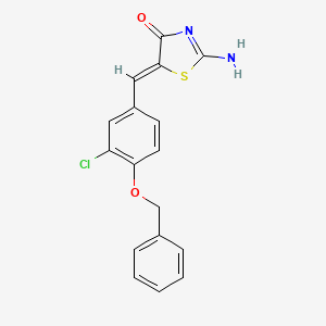 molecular formula C17H13ClN2O2S B10918149 (5Z)-5-[4-(benzyloxy)-3-chlorobenzylidene]-2-imino-1,3-thiazolidin-4-one 