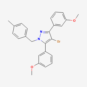 4-bromo-3,5-bis(3-methoxyphenyl)-1-(4-methylbenzyl)-1H-pyrazole