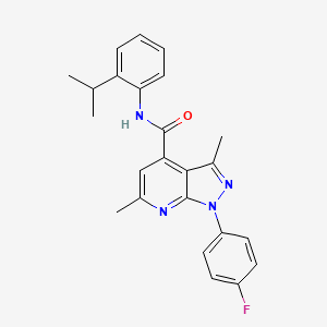 1-(4-fluorophenyl)-3,6-dimethyl-N-[2-(propan-2-yl)phenyl]-1H-pyrazolo[3,4-b]pyridine-4-carboxamide