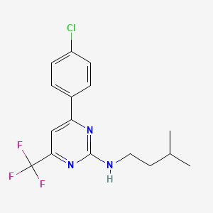 4-(4-chlorophenyl)-N-(3-methylbutyl)-6-(trifluoromethyl)pyrimidin-2-amine