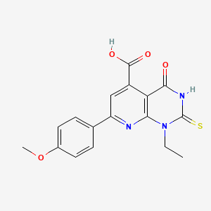 1-Ethyl-7-(4-methoxyphenyl)-4-oxo-2-sulfanyl-1,4-dihydropyrido[2,3-d]pyrimidine-5-carboxylic acid