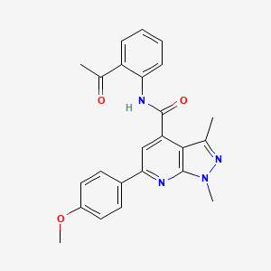 molecular formula C24H22N4O3 B10918187 N-(2-acetylphenyl)-6-(4-methoxyphenyl)-1,3-dimethyl-1H-pyrazolo[3,4-b]pyridine-4-carboxamide 