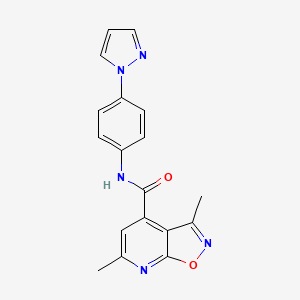 3,6-dimethyl-N-[4-(1H-pyrazol-1-yl)phenyl][1,2]oxazolo[5,4-b]pyridine-4-carboxamide