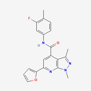 N-(3-fluoro-4-methylphenyl)-6-(furan-2-yl)-1,3-dimethyl-1H-pyrazolo[3,4-b]pyridine-4-carboxamide