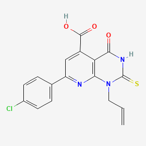 7-(4-Chlorophenyl)-4-oxo-1-(prop-2-en-1-yl)-2-sulfanyl-1,4-dihydropyrido[2,3-d]pyrimidine-5-carboxylic acid