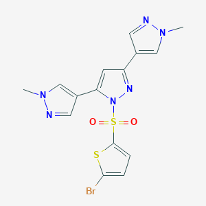 1-(5-bromothiophen-2-yl)sulfonyl-3,5-bis(1-methylpyrazol-4-yl)pyrazole