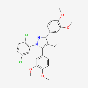 1-(2,5-dichlorophenyl)-3,5-bis(3,4-dimethoxyphenyl)-4-ethyl-1H-pyrazole