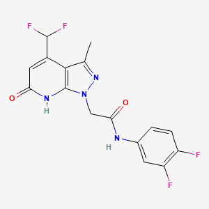 2-[4-(difluoromethyl)-3-methyl-6-oxo-6,7-dihydro-1H-pyrazolo[3,4-b]pyridin-1-yl]-N-(3,4-difluorophenyl)acetamide