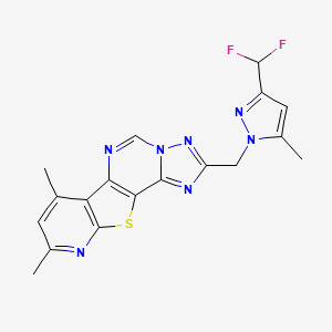 4-[[3-(difluoromethyl)-5-methylpyrazol-1-yl]methyl]-11,13-dimethyl-16-thia-3,5,6,8,14-pentazatetracyclo[7.7.0.02,6.010,15]hexadeca-1(9),2,4,7,10(15),11,13-heptaene