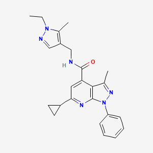 6-cyclopropyl-N-[(1-ethyl-5-methyl-1H-pyrazol-4-yl)methyl]-3-methyl-1-phenyl-1H-pyrazolo[3,4-b]pyridine-4-carboxamide