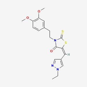 (5E)-3-[2-(3,4-dimethoxyphenyl)ethyl]-5-[(1-ethyl-1H-pyrazol-4-yl)methylidene]-2-thioxo-1,3-thiazolidin-4-one