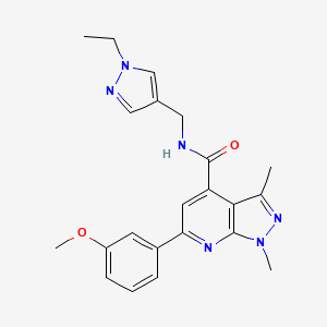 N-[(1-ethyl-1H-pyrazol-4-yl)methyl]-6-(3-methoxyphenyl)-1,3-dimethyl-1H-pyrazolo[3,4-b]pyridine-4-carboxamide