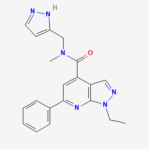 molecular formula C20H20N6O B10918344 1-ethyl-N-methyl-6-phenyl-N-(1H-pyrazol-5-ylmethyl)-1H-pyrazolo[3,4-b]pyridine-4-carboxamide 