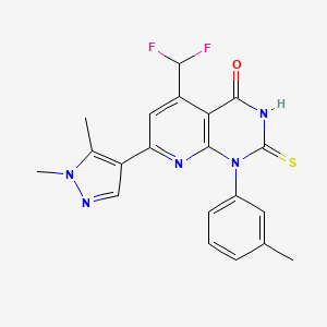 5-(difluoromethyl)-7-(1,5-dimethyl-1H-pyrazol-4-yl)-1-(3-methylphenyl)-2-sulfanylpyrido[2,3-d]pyrimidin-4(1H)-one