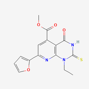 Methyl 1-ethyl-7-(furan-2-yl)-4-oxo-2-sulfanyl-1,4-dihydropyrido[2,3-d]pyrimidine-5-carboxylate