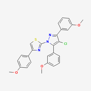 2-[4-chloro-3,5-bis(3-methoxyphenyl)-1H-pyrazol-1-yl]-4-(4-methoxyphenyl)-1,3-thiazole