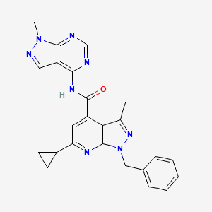 1-benzyl-6-cyclopropyl-3-methyl-N-(1-methyl-1H-pyrazolo[3,4-d]pyrimidin-4-yl)-1H-pyrazolo[3,4-b]pyridine-4-carboxamide