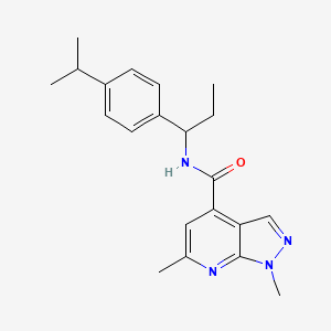 1,6-dimethyl-N-{1-[4-(propan-2-yl)phenyl]propyl}-1H-pyrazolo[3,4-b]pyridine-4-carboxamide