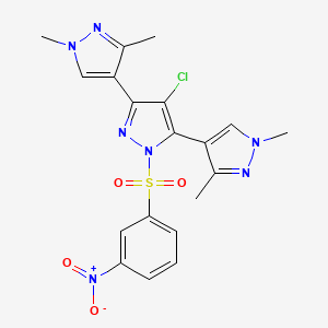 4-chloro-3,5-bis(1,3-dimethylpyrazol-4-yl)-1-(3-nitrophenyl)sulfonylpyrazole