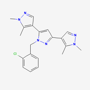 1-[(2-chlorophenyl)methyl]-3,5-bis(1,5-dimethylpyrazol-4-yl)pyrazole