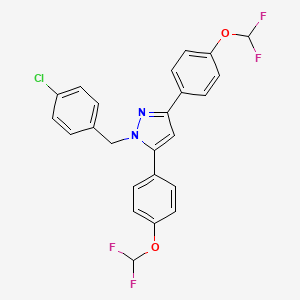 molecular formula C24H17ClF4N2O2 B10918460 1-(4-chlorobenzyl)-3,5-bis[4-(difluoromethoxy)phenyl]-1H-pyrazole 