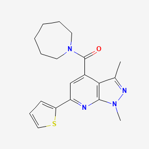 azepan-1-yl[1,3-dimethyl-6-(thiophen-2-yl)-1H-pyrazolo[3,4-b]pyridin-4-yl]methanone