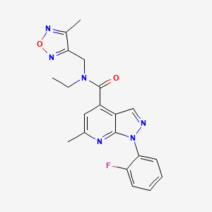 N-ethyl-1-(2-fluorophenyl)-6-methyl-N-[(4-methyl-1,2,5-oxadiazol-3-yl)methyl]-1H-pyrazolo[3,4-b]pyridine-4-carboxamide