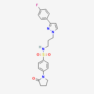 N-{3-[3-(4-fluorophenyl)-1H-pyrazol-1-yl]propyl}-4-(2-oxopyrrolidin-1-yl)benzenesulfonamide