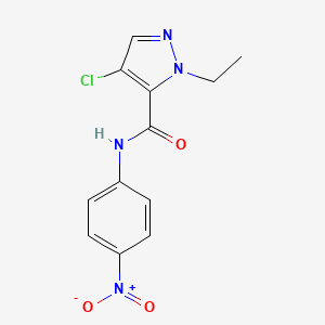 molecular formula C12H11ClN4O3 B10918502 4-chloro-1-ethyl-N-(4-nitrophenyl)-1H-pyrazole-5-carboxamide 