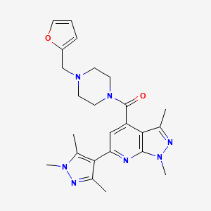 [1,3-dimethyl-6-(1,3,5-trimethyl-1H-pyrazol-4-yl)-1H-pyrazolo[3,4-b]pyridin-4-yl][4-(furan-2-ylmethyl)piperazin-1-yl]methanone