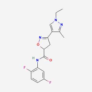 N-(2,5-difluorophenyl)-3-(1-ethyl-3-methyl-1H-pyrazol-4-yl)-4,5-dihydro-1,2-oxazole-5-carboxamide