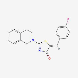 molecular formula C19H15FN2OS B10918521 (5Z)-2-(3,4-dihydroisoquinolin-2(1H)-yl)-5-(4-fluorobenzylidene)-1,3-thiazol-4(5H)-one 