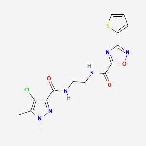 N-(2-{[(4-chloro-1,5-dimethyl-1H-pyrazol-3-yl)carbonyl]amino}ethyl)-3-(thiophen-2-yl)-1,2,4-oxadiazole-5-carboxamide