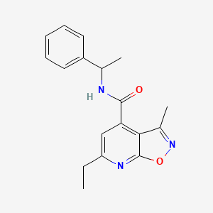 6-ethyl-3-methyl-N-(1-phenylethyl)[1,2]oxazolo[5,4-b]pyridine-4-carboxamide