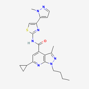 1-butyl-6-cyclopropyl-3-methyl-N-[4-(1-methyl-1H-pyrazol-5-yl)-1,3-thiazol-2-yl]-1H-pyrazolo[3,4-b]pyridine-4-carboxamide