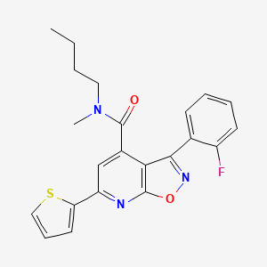 N-butyl-3-(2-fluorophenyl)-N-methyl-6-(thiophen-2-yl)[1,2]oxazolo[5,4-b]pyridine-4-carboxamide