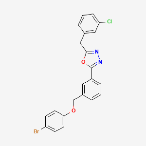 2-{3-[(4-Bromophenoxy)methyl]phenyl}-5-(3-chlorobenzyl)-1,3,4-oxadiazole