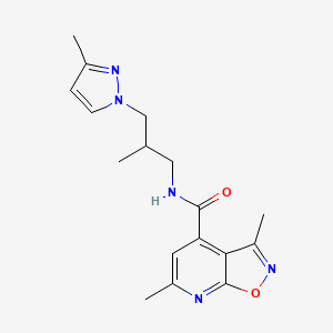 3,6-dimethyl-N-[2-methyl-3-(3-methyl-1H-pyrazol-1-yl)propyl][1,2]oxazolo[5,4-b]pyridine-4-carboxamide