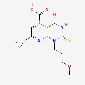 molecular formula C15H17N3O4S B10918628 7-Cyclopropyl-1-(3-methoxypropyl)-4-oxo-2-sulfanyl-1,4-dihydropyrido[2,3-d]pyrimidine-5-carboxylic acid 