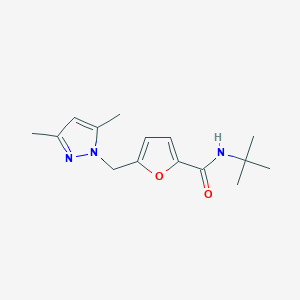 molecular formula C15H21N3O2 B10918634 N-tert-butyl-5-[(3,5-dimethyl-1H-pyrazol-1-yl)methyl]furan-2-carboxamide 