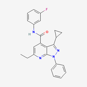 3-cyclopropyl-6-ethyl-N-(3-fluorophenyl)-1-phenyl-1H-pyrazolo[3,4-b]pyridine-4-carboxamide