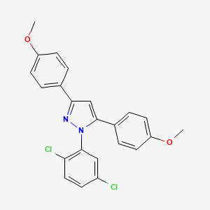 molecular formula C23H18Cl2N2O2 B10918638 1-(2,5-dichlorophenyl)-3,5-bis(4-methoxyphenyl)-1H-pyrazole 