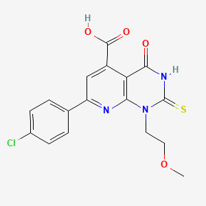 7-(4-Chlorophenyl)-1-(2-methoxyethyl)-4-oxo-2-sulfanyl-1,4-dihydropyrido[2,3-d]pyrimidine-5-carboxylic acid