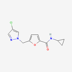 5-[(4-chloro-1H-pyrazol-1-yl)methyl]-N-cyclopropylfuran-2-carboxamide