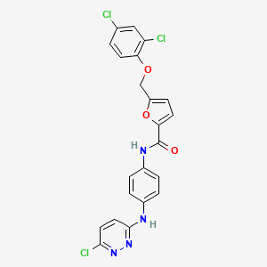 N-{4-[(6-chloropyridazin-3-yl)amino]phenyl}-5-[(2,4-dichlorophenoxy)methyl]furan-2-carboxamide