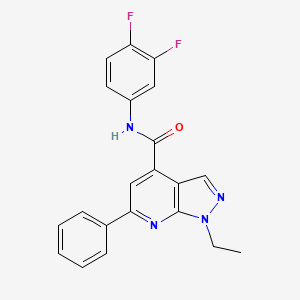 N-(3,4-difluorophenyl)-1-ethyl-6-phenyl-1H-pyrazolo[3,4-b]pyridine-4-carboxamide